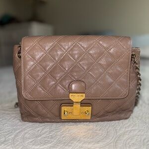 Marc Jacobs Quilted tan dual convertible shoulder crossbody bag